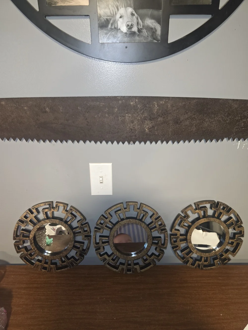 Decorative Round Wall Mirrors Set of 3